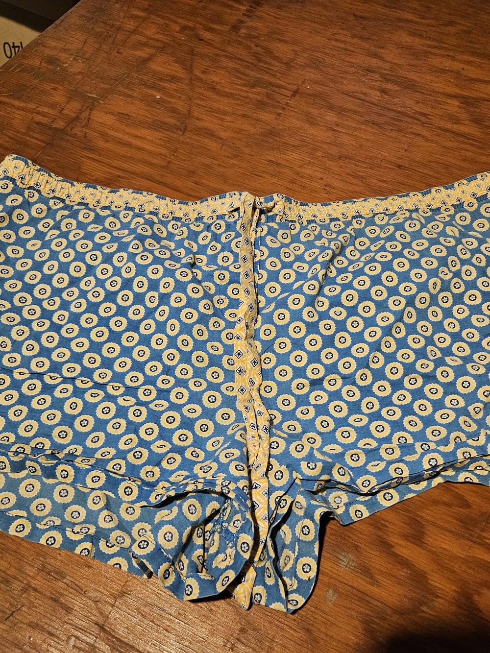Vera Bradley Blue and Yellow Printed Sleep Shorts